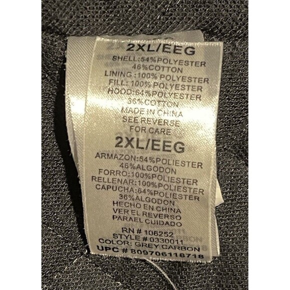 Jesse James Industrial Workwear Men’s Lined Hooded Insulated DarkGrey Jacket 2XL - Picture 9 of 13